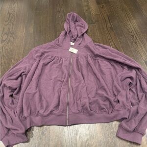 Aerie Purple Zip-Up Hoodie
